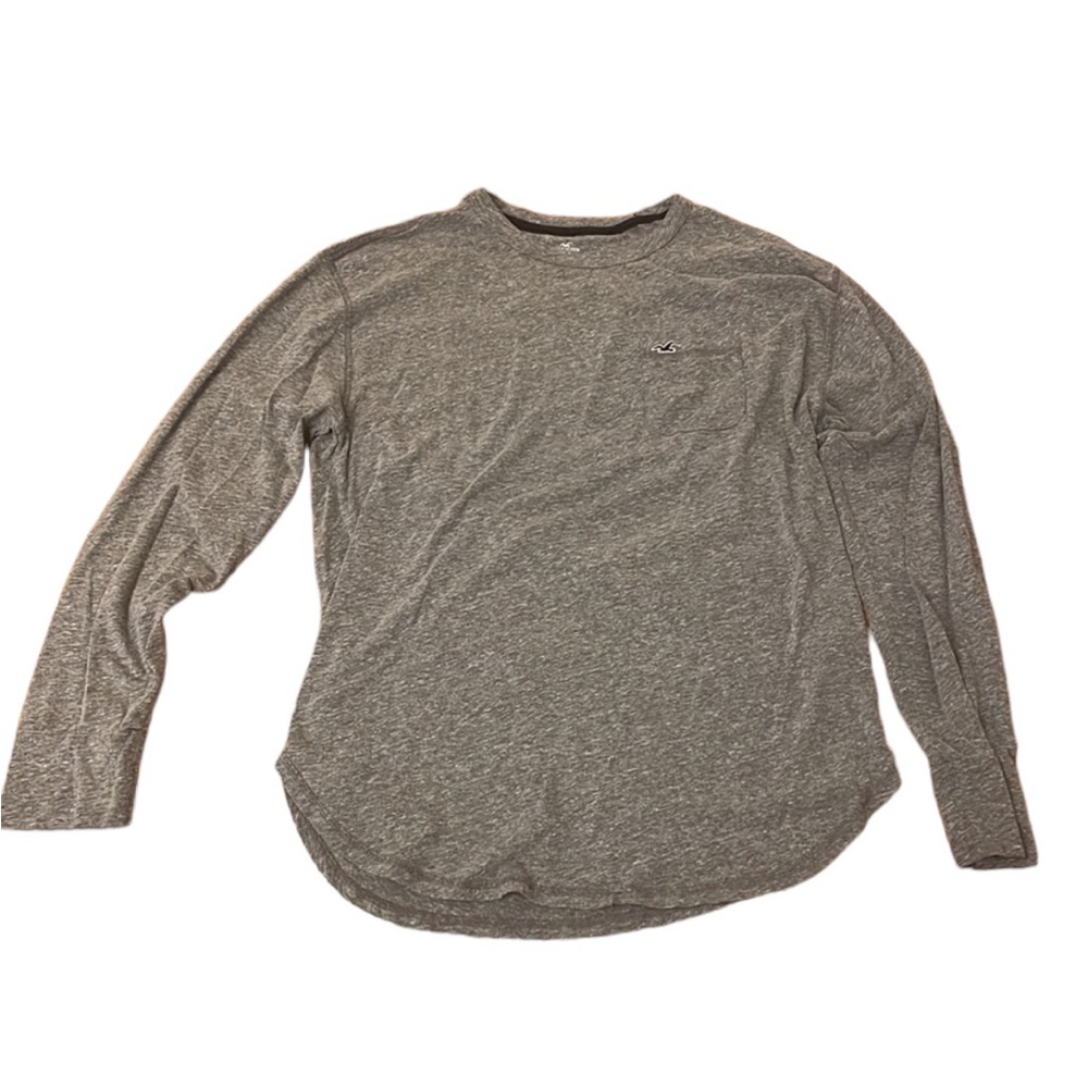 Hollister l/s shirt tail tee in Heather Grey. Size M. GUC
